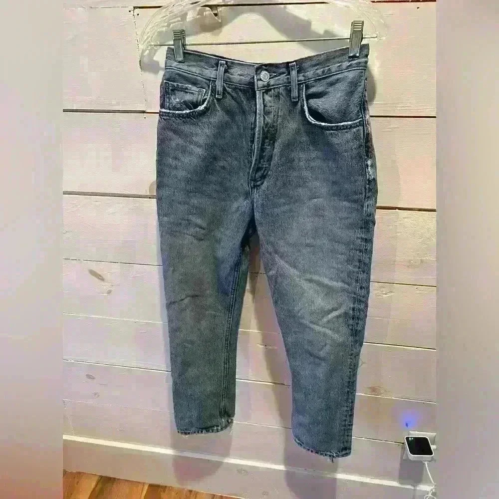 Agolde Riley jeans size 27, distressed, destroyed, EUC, denim